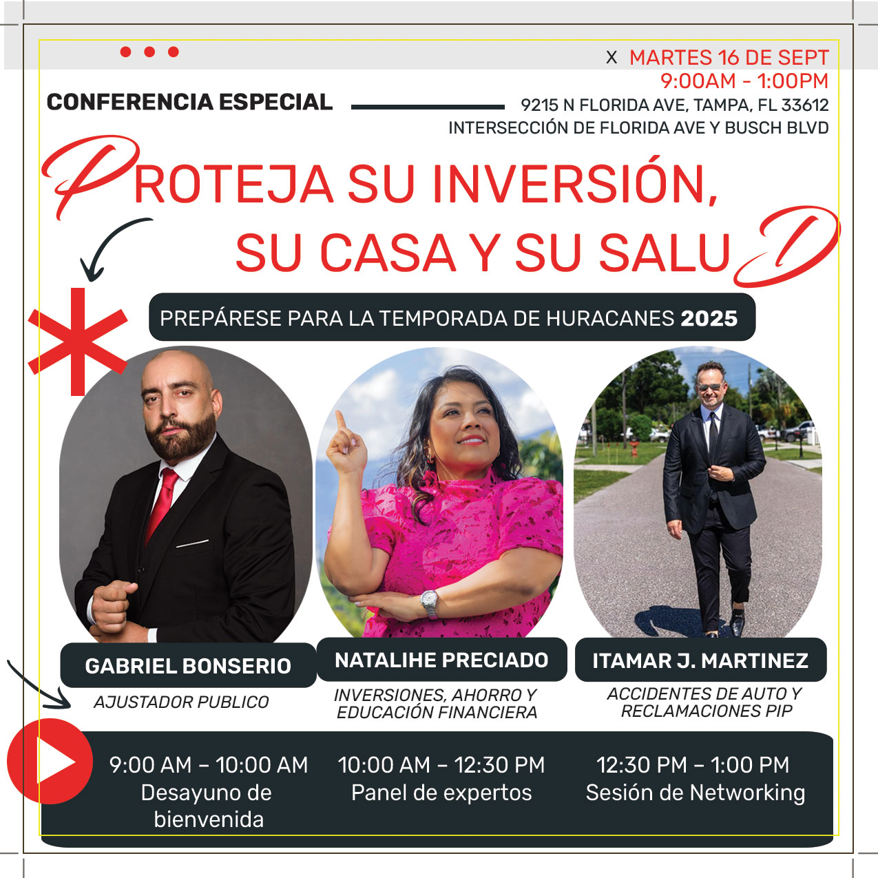 Proteja su inversión, su casa y su salud seminar flyer, September 16, 2025