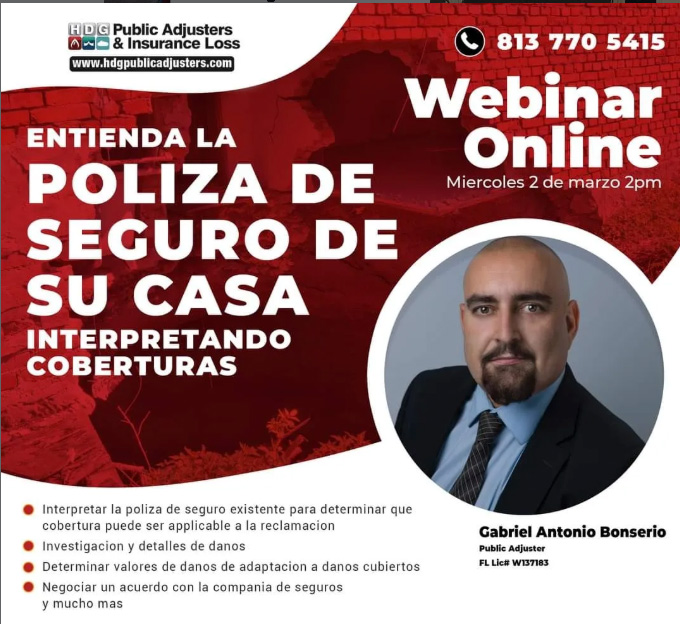 Webinar flyer about understanding home insurance coverage, March 2, 2020